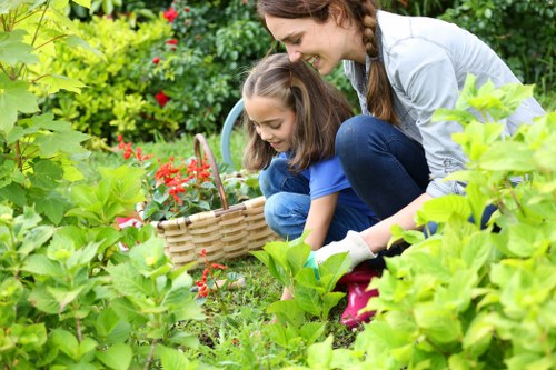 Professional gardener assessing a Teddington garden site
