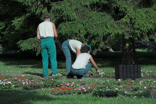 Experienced gardeners working on a Teddington garden project